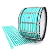 Dynasty Custom Elite Bass Drum Slip - Lateral Brush Strokes Aqua and White (Green) (Blue)
