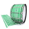 Dynasty Custom Elite Bass Drum Slip - Lateral Brush Strokes Green and White (Green)