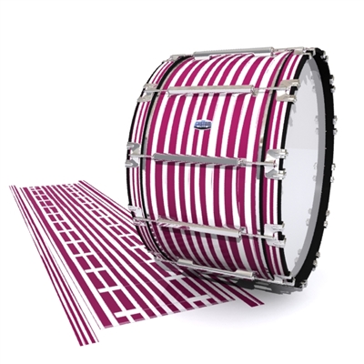Dynasty Custom Elite Bass Drum Slip - Lateral Brush Strokes Maroon and White (Red)