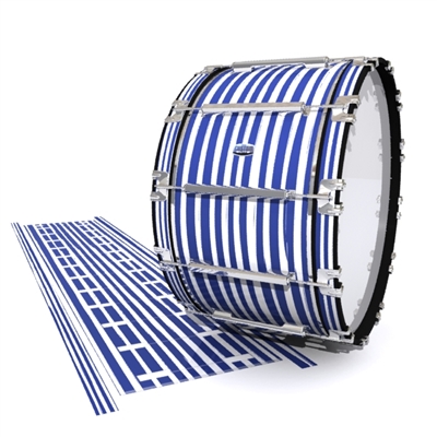 Dynasty Custom Elite Bass Drum Slip - Lateral Brush Strokes Navy Blue and White (Blue)