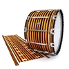 Dynasty Custom Elite Bass Drum Slip - Lateral Brush Strokes Orange and Black (Orange)