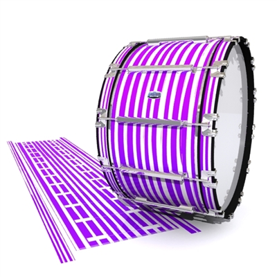 Dynasty Custom Elite Bass Drum Slip - Lateral Brush Strokes Purple and White (Purple)