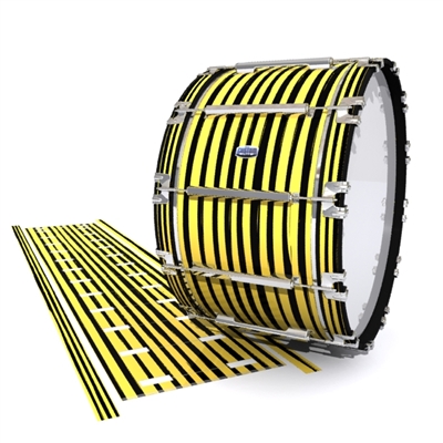 Dynasty Custom Elite Bass Drum Slip - Lateral Brush Strokes Yellow and Black (Yellow)