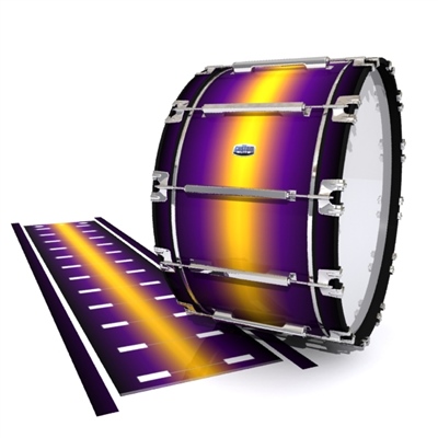 Dynasty Custom Elite Bass Drum Slip - Light Barrier Fade (Purple) (Yellow)