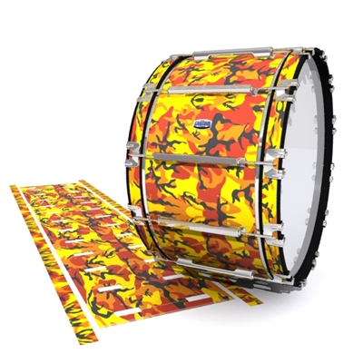 Dynasty Custom Elite Bass Drum Slip - November Fall Traditional Camouflage (Red) (Yellow)