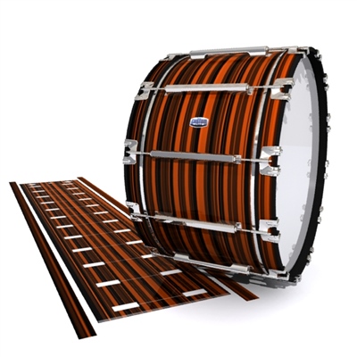 Dynasty Custom Elite Bass Drum Slip - Orange Horizon Stripes (Orange)