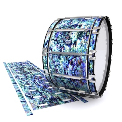 Dynasty Custom Elite Bass Drum Slip - Seabed Abalone (Blue) (Aqua)