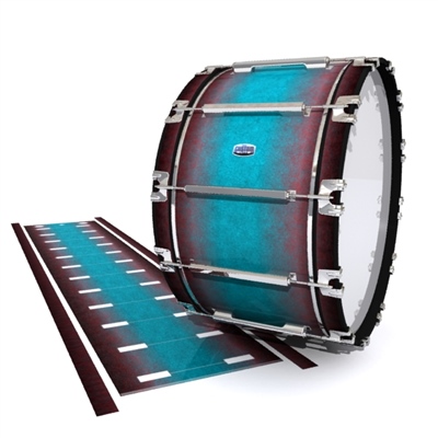 Dynasty Custom Elite Bass Drum Slip - Shark Attack (Aqua) (Red)