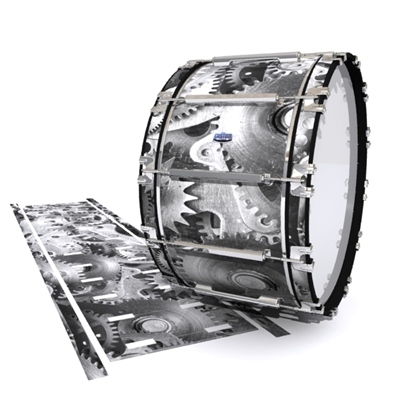 Dynasty Custom Elite Bass Drum Slip - Silver Gears(Themed)