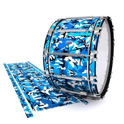 Dynasty Custom Elite Bass Drum Slip - Sky Blue Traditional Camouflage (Blue)