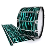 Dynasty Custom Elite Bass Drum Slip - Wave Brush Strokes Aqua and Black (Green) (Blue)