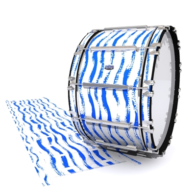 Dynasty Custom Elite Bass Drum Slip - Wave Brush Strokes Blue and White (Blue)