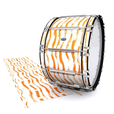 Dynasty Custom Elite Bass Drum Slip - Wave Brush Strokes Orange and White (Orange)