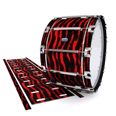 Dynasty Custom Elite Bass Drum Slip - Wave Brush Strokes Red and Black (Red)