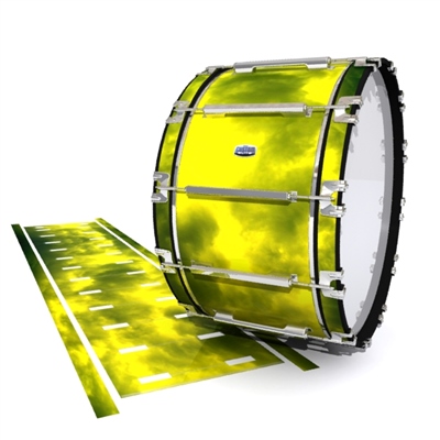 Dynasty Custom Elite Bass Drum Slip - Yellow Smokey Clouds (Themed)