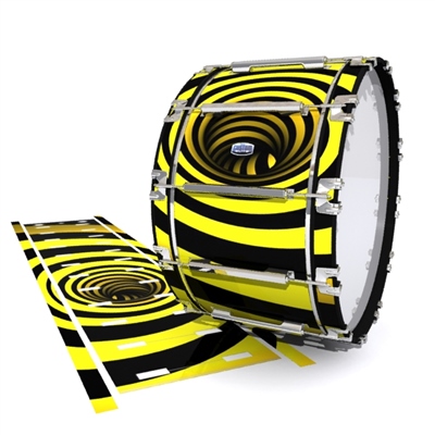 Dynasty Custom Elite Bass Drum Slip - Yellow Vortex Illusion (Themed)
