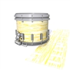 Dynasty DFX 1st Gen. Snare Drum Slip  - Chaos Brush Strokes Yellow and White (Yellow)