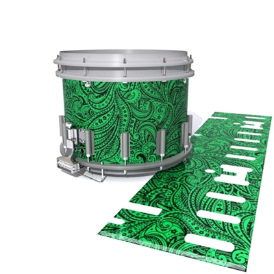 Dynasty DFX 1st Gen. Snare Drum Slip - Dark Green Paisley (Themed)