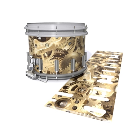 Dynasty DFX 1st Gen. Snare Drum Slip - Golden Gears (Themed)