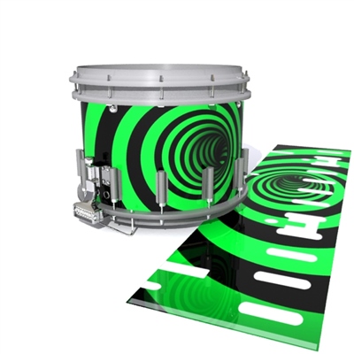 Dynasty DFX 1st Gen. Snare Drum Slip - Green Vortex Illusion (Themed)