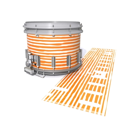 Dynasty DFX 1st Gen. Snare Drum Slip  - Lateral Brush Strokes Orange and White (Orange)