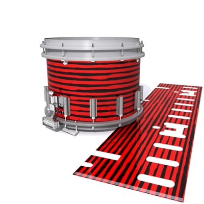 Dynasty DFX 1st Gen. Snare Drum Slip  - Lateral Brush Strokes Red and Black (Red)