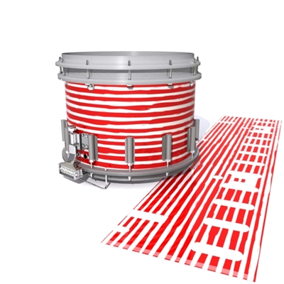 Dynasty DFX 1st Gen. Snare Drum Slip  - Lateral Brush Strokes Red and White (Red)