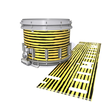 Dynasty DFX 1st Gen. Snare Drum Slip  - Lateral Brush Strokes Yellow and Black (Yellow)