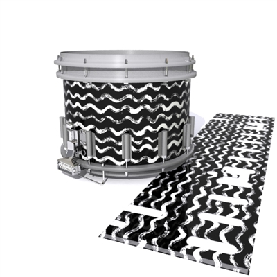 Dynasty DFX 1st Gen. Snare Drum Slip  - Wave Brush Strokes Black and White (Neutral)