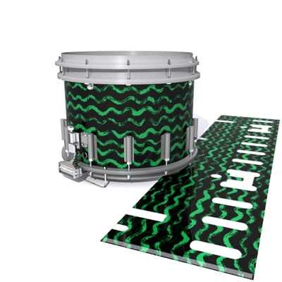 Dynasty DFX 1st Gen. Snare Drum Slip  - Wave Brush Strokes Green and Black (Green)