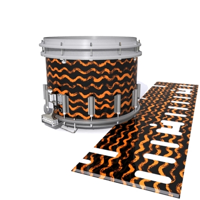 Dynasty DFX 1st Gen. Snare Drum Slip  - Wave Brush Strokes Orange and Black (Orange)