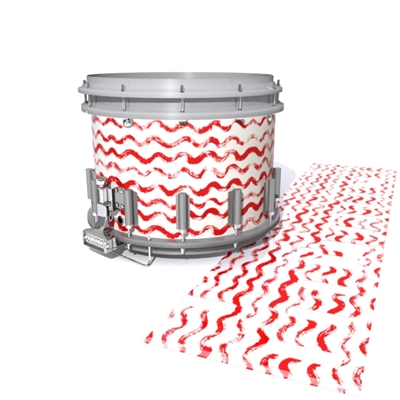 Dynasty DFX 1st Gen. Snare Drum Slip  - Wave Brush Strokes Red and White (Red)
