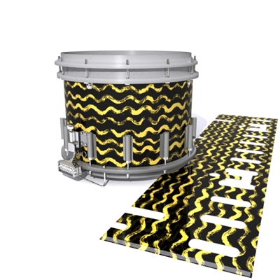 Dynasty DFX 1st Gen. Snare Drum Slip  - Wave Brush Strokes Yellow and Black (Yellow)