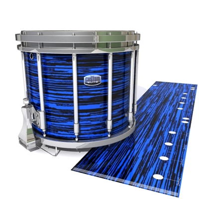 Dynasty Custom Elite Snare Drum Slip - Chaos Brush Strokes Blue and Black (Blue)