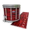 Dynasty Custom Elite Snare Drum Slip - Chaos Brush Strokes Red and Black (Red)