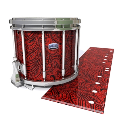 Dynasty Custom Elite Snare Drum Slip - Deep Red Paisley (Themed)