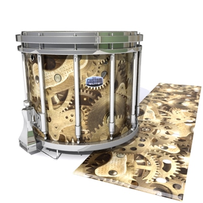 Dynasty Custom Elite Snare Drum Slip - Golden Gears (Themed)