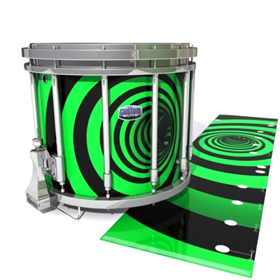 Dynasty Custom Elite Snare Drum Slip - Green Vortex Illusion (Themed)