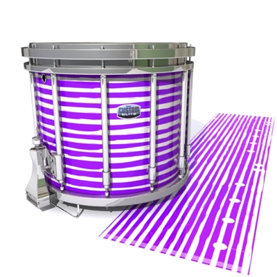 Dynasty Custom Elite Snare Drum Slip - Lateral Brush Strokes Purple and White (Purple)