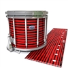 Dynasty Custom Elite Snare Drum Slip - Lateral Brush Strokes Red and Black (Red)