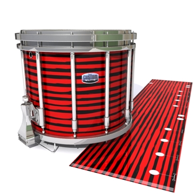 Dynasty Custom Elite Snare Drum Slip - Lateral Brush Strokes Red and Black (Red)