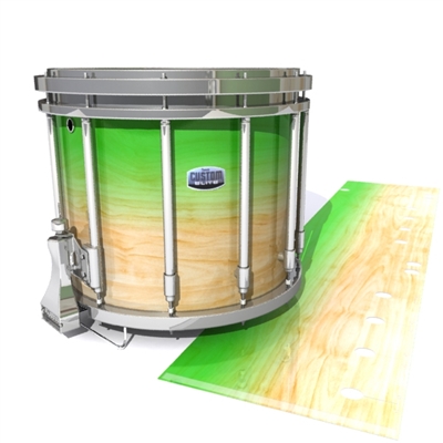 Dynasty Custom Elite Snare Drum Slip - Maple Woodgrain Green Fade (Green)