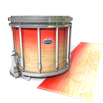 Dynasty Custom Elite Snare Drum Slip - Maple Woodgrain Red Fade (Red)