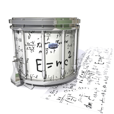 Dynasty Custom Elite Snare Drum Slip - Mathmatical Equations on White (Themed)