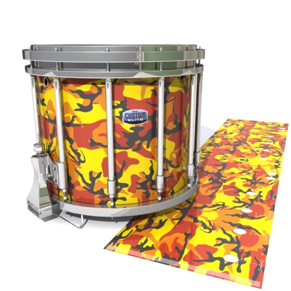 Dynasty Custom Elite Snare Drum Slip - November Fall Traditional Camouflage (Red) (Yellow)