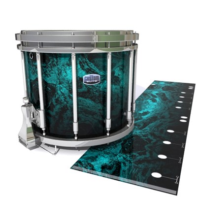 Dynasty Custom Elite Snare Drum Slip - River GEO Marble Fade (Aqua)