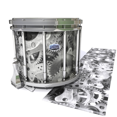 Dynasty Custom Elite Snare Drum Slip - Silver Gears(Themed)