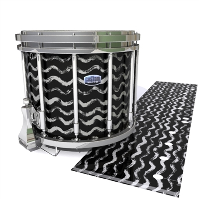 Dynasty Custom Elite Snare Drum Slip - Wave Brush Strokes Grey and Black (Neutral)