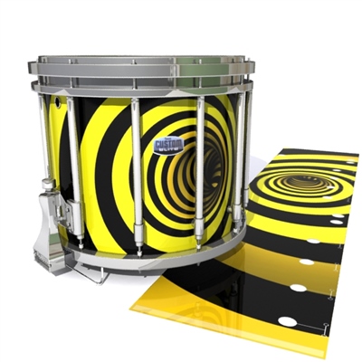 Dynasty Custom Elite Snare Drum Slip - Yellow Vortex Illusion (Themed)