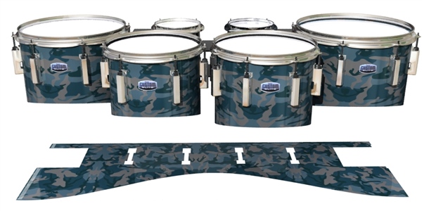 Dynasty 1st Generation Tenor Drum Slips - Blue Slate Traditional Camouflage (Blue)